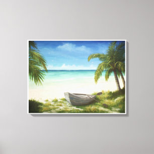 Caribbean Beach Seascape Print - Beached Leinwanddruck