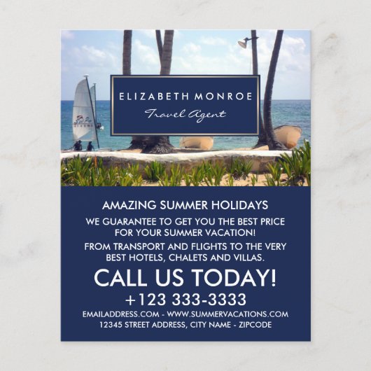 Caribbean Beach, Travel Agent Advertising Flyer (Vorne)