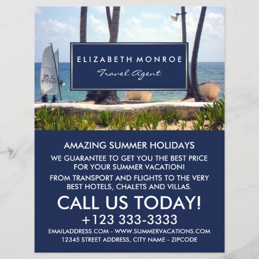 Caribbean Beach, Travel Agent Advertising Flyer (Vorne)