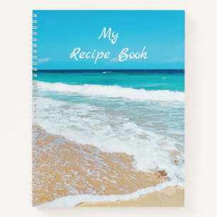 Caribbean Beach Waves in Aruba Recipe Book Notizblock