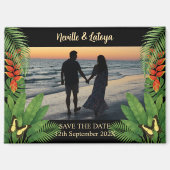 Caribbean Beach Wedding Tropical Save the Date Magnet (Vorderseite)