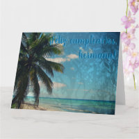 Caribbean Blue Feliz Cumpleanos Hermana Birthday