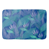 Caribbean Blue Green Watercolor Purple Blumen Badematte (Vorderseite)