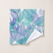 Caribbean Blue Green Watercolor Wonder Blume Badhandtuch Set (Waschlappen)