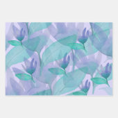 Caribbean Blue Green Watercolor Wonder Blume Geschenkpapier Set (Vorderseite 3)