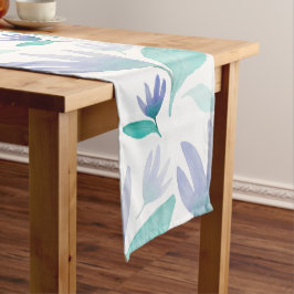 Caribbean Blue Green Watercolor Wonder Blume Großer Tischläufer