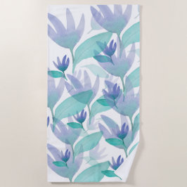 Caribbean Blue Green Watercolor Wonder Blume Strandtuch