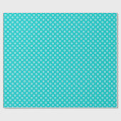 Caribbean Blue Monochromatic Polka Dot Muster Geschenkpapier (Flach)