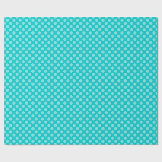 Caribbean Blue Monochromatic Polka Dot Muster Geschenkpapier (Flach)
