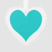 Caribbean Blue Niedlich Heart Shape Ornament (Vorderseite)