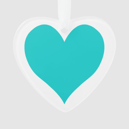 Caribbean Blue Niedlich Heart Shape Ornament (Vorderseite)