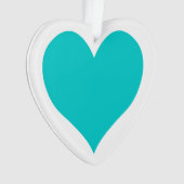 Caribbean Blue Niedlich Heart Shape Ornament (Vorderseite)