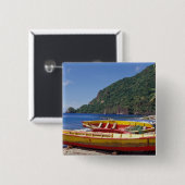 Caribbean, BWI, St. Lucia, Sailboats, Soufriere. Button (Vorne & Hinten)
