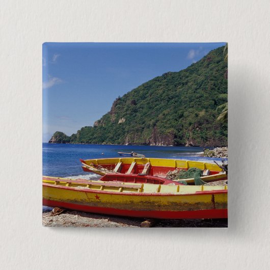 Caribbean, BWI, St. Lucia, Sailboats, Soufriere. Button (Vorderseite)