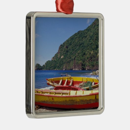 Caribbean, BWI, St. Lucia, Sailboats, Soufriere. Ornament Aus Metall (Rechts)