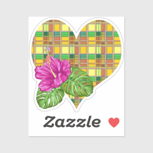 Caribbean Colorful Fabric Madras Tartan Aufkleber (Blatt)