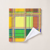 Caribbean Colorful Fabric Madras Tartan Badhandtuch Set (Waschlappen)