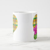Caribbean Colorful Fabric Madras Tartan Jumbo-Tasse (Vorderseite)