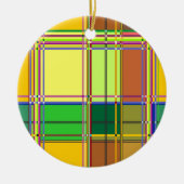 Caribbean Colorful Fabric Madras Tartan Keramik Ornament (Vorne)