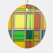 Caribbean Colorful Fabric Madras Tartan Keramik Ornament (Links)