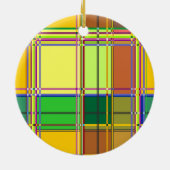 Caribbean Colorful Fabric Madras Tartan Keramik Ornament (Hinten)