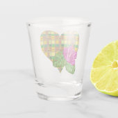 Caribbean Colorful Fabric Madras Tartan Schnapsglas (Rückseite)