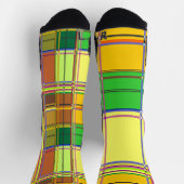 Caribbean Colorful Fabric Madras Tartan Socken (Oben)