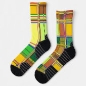 Caribbean Colorful Fabric Madras Tartan Socken (Links)
