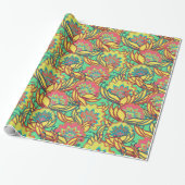 Caribbean Colors Boho Floral Geschenkpapier (Ungerollt)