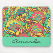 Caribbean Colors Boho Floral Personalisiert Mousepad (Vorne)