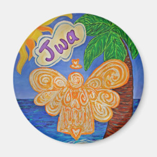 Caribbean Creole Beach Angel Custom Kühlschrankmag Magnet