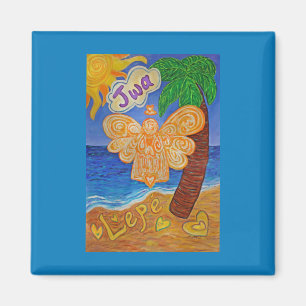 Caribbean Creole Beach Angel Custom Kühlschrankmag Magnet