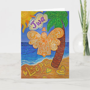 Caribbean Creole Beach Engel Custom Grußkarten Feiertagskarte