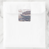 Caribbean Cruise - Square Stickers, Glossy Quadratischer Aufkleber (Tasche)