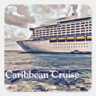 Caribbean Cruise - Square Stickers, Glossy Quadratischer Aufkleber