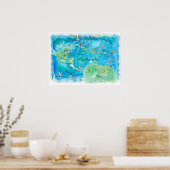 Caribbean Cruvel Travel Poster Karte Poster (Küche)