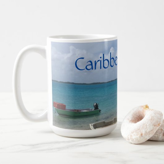 Caribbean Dreaming Bonaire Fishing Boote Ozean Kaffeetasse (Mit Donut)