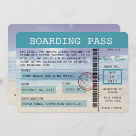 Caribbean Dreamz Wedding Boarding Pass Einladung