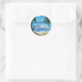 Caribbean Getaway Runder Aufkleber (Tasche)
