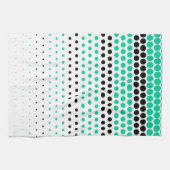 Caribbean Green und Black Polka Dot Geschirrtuch (Horizontal)