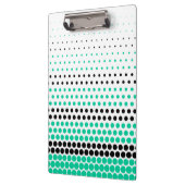 Caribbean Green und Black Polka Dot Klemmbrett (Links)