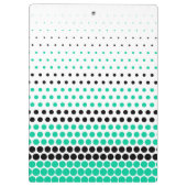Caribbean Green und Black Polka Dot Klemmbrett (Rückseite)