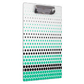 Caribbean Green und Black Polka Dot Klemmbrett (Rechts)