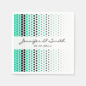 Caribbean Green und Black Polka Dot Serviette (Vorderseite)