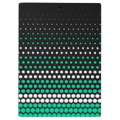 Caribbean Green und White Polka Dot Klemmbrett (Rückseite)