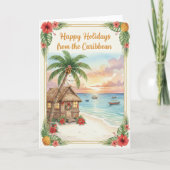 'Caribbean Holidays' Folded Greeting Card Karte (Vorderseite)