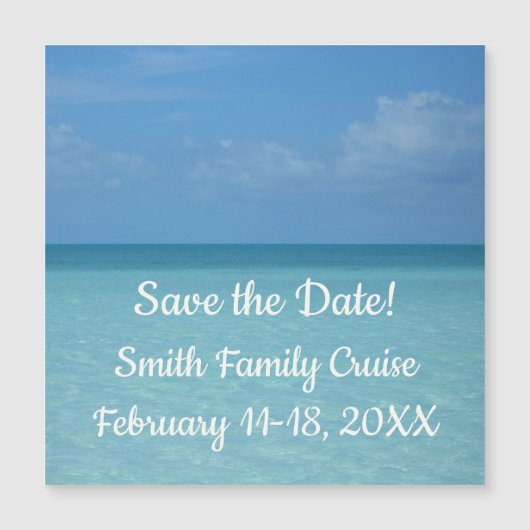 Caribbean Horizon Save the Date Magnetkarte (Vorderseite)
