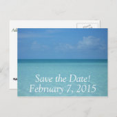 Caribbean Horizon Save the Date Postcard Ankündigungspostkarte (Vorne/Hinten)