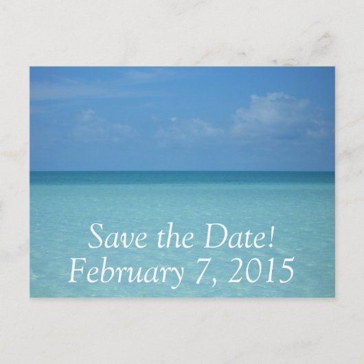 Caribbean Horizon Save the Date Postcard Ankündigungspostkarte (Vorderseite)