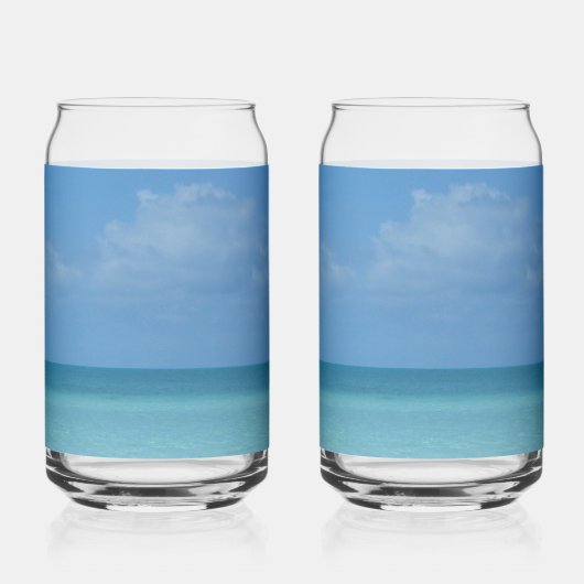 Caribbean Horizon Tropical Turquoise Blue Dosenglas (Rückseite)